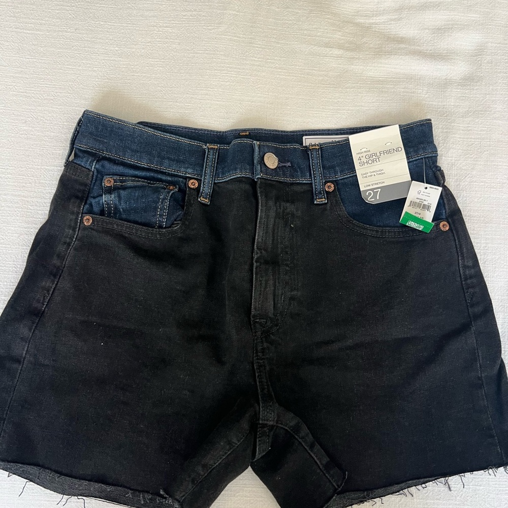 GAP High Waist Women Shorts - Black and Dark Blue